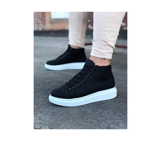 Wagoon WG032 Siyah Bağcıklı Sneakers  Yarım Bilek Bot