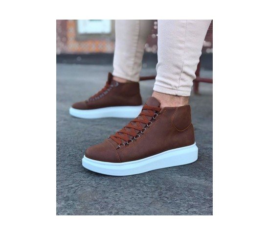 Wagoon WG032 Taba Bağcıklı Sneakers  Yarım Bilek Bot